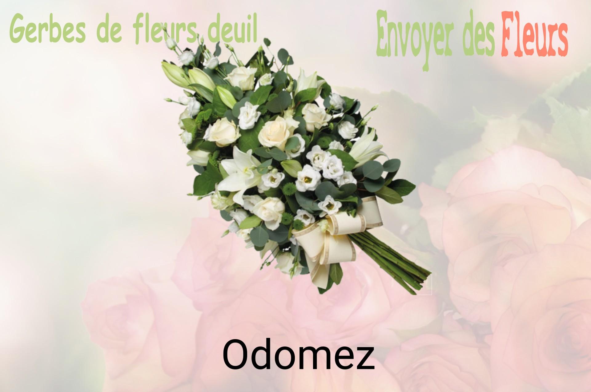 Gerbe de fleurs de deuil livrée à Odomez